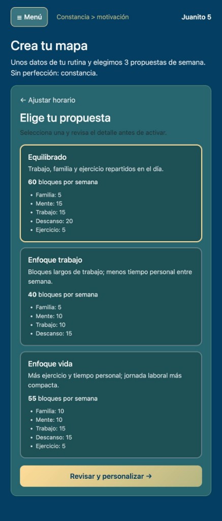 Propuestas de semana
