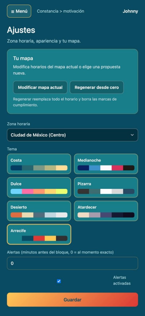 Ajustes del mapa